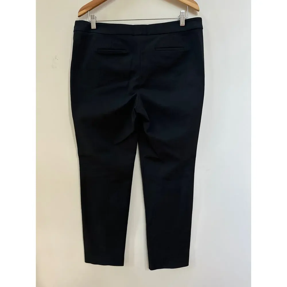 QL2 Quelledue Womens Black Dress Office Pants Side Zipper Straight Leg EUR 52